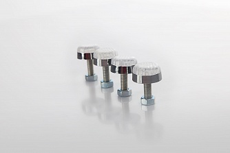 Болт декоративный белый - белый  серебро в упаковке (4 шт)