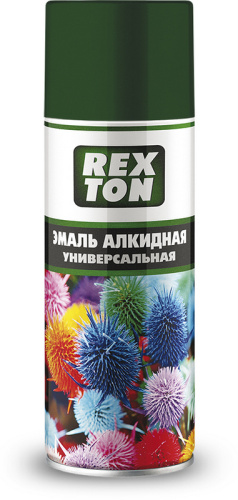 RT-101.00 Эмаль алкидная универсальная REXTON, темно-зеленая, аэрозоль 520 мл
