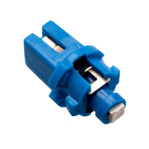 Светодиод 12V 1,2 б/ц  с патроном 1SMD BAX8,7D T5 WITH CAP BLUE    МАЯК (10 шт)