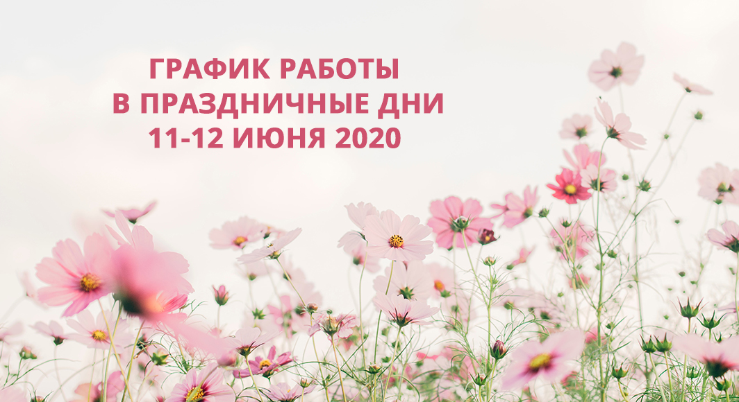 График работы в праздничные дни 11-12 июня 2020 График работы в праздничные дни 11-12 июня 2020