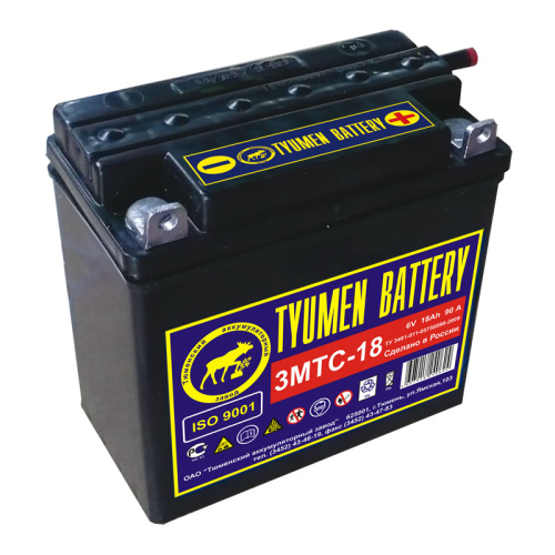 Аккумулятор Тюмень 3МТС-18Ah 6V