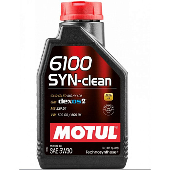 MOTUL 6100 SYN-CLEAN 5w30 SN/С3 1л (масло полусинтетическое) 112460/112133/107947