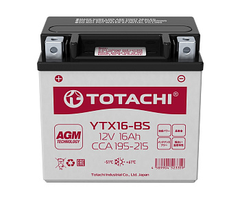 Аккумулятор TOTACHI CMF 16 а/ч YTX16-BS R AGM