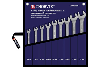 Набор ключей гаечных комбинированных карданных в сумке, 6-19 мм, 9 предметов CSWS9TB
