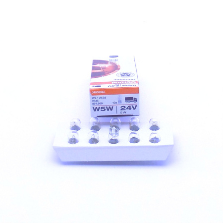 2845 ЛАМПА W5W 24V 5W W2,1X9,5d OSRAM (10шт)