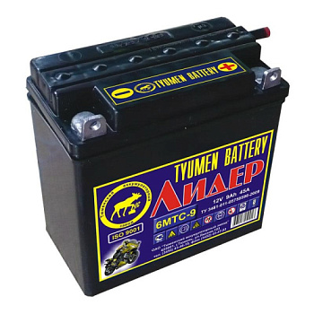 Аккумулятор Тюмень 6МТС-9Ah 12V Лидер  45А 140х77х135