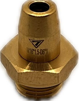 Фитинг латунный наружная M16x1,5мм D 6x1мм, (H1.M16x1,5 D6x1)