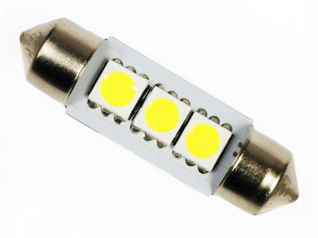 Светодиод 24V T11x36 S8.5 White 3SMD Star Light