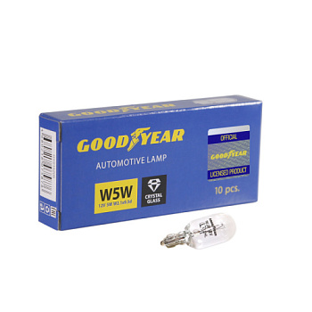 Лампа накаливания автомобильная Goodyear W5W 12V 5W W2.1x9.5d (коробка: 10шт.) GY015205