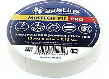 Изолента Safeline 19/25 белая