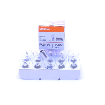 7511 ЛАМПА P21W 24V 21W BA15s OSRAM (10 шт)