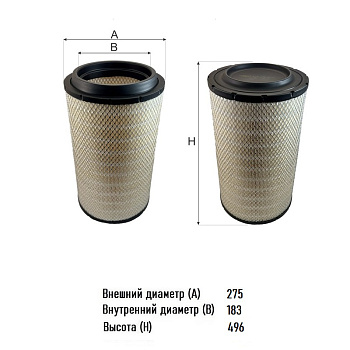 Фильтр воздушный AG 1158 \K2845\110907076A\GOODWILL    FAW ,HOWO  (EKOFIL. EKO-01.586/1)