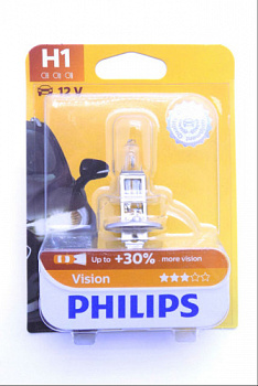 12258PRB1 Лампа автомобильная H1 12V-55W (P14.5s)  Vision Premium бл.1шт  PHILIPS