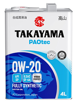 Takayama PAOtec 0W20 GF-6A SP 4л (металл) синт