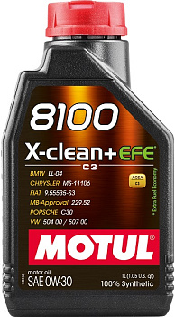 MOTUL 8100 X-Clean+ EFE 0w30   1 л (масло синтетическое) 113091/111657