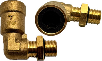 Фитинг латунный  с пласт. вставкой угловой M10x1мм D10x1мм (ключ PULLER10), (C2.M10x1 D10x1)