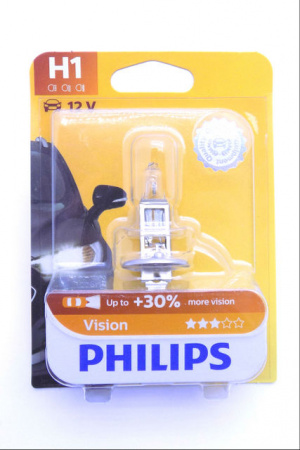 12258PRB1 Лампа автомобильная H1 12V-55W (P14.5s)  Vision Premium бл.1шт  PHILIPS