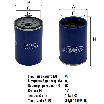 Фильтр топливный FG 1122 \20998367\GOODWILL  (P502517) (FS19735) (SAK. SFC-710330) (MANN. WK940/33x)