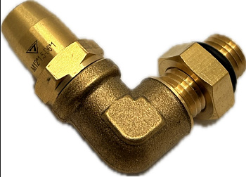 Фитинг латунный угловой M12x1,5мм D6x1мм, (C1.M12x1,5 D6x1)
