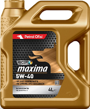 Petrol Ofisi Maxima 5W-40 API SP/CF, ACEA A3/B4 Масло моторное, 4 л