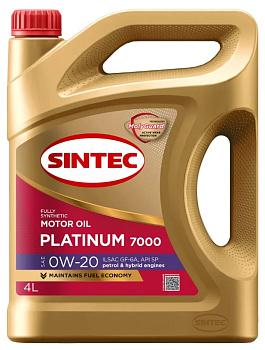 Sintec Platinum 7000 0W20 GF-6A SP 4л синт