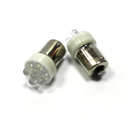 Светодиод 12V21-5 WHITE T15 BA 15S 5LED (10 шт)    МАЯК