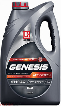 ЛУКОЙЛ Genesis Armortech GC 5w30  4 л API SL/CF  (масло синтетическое)