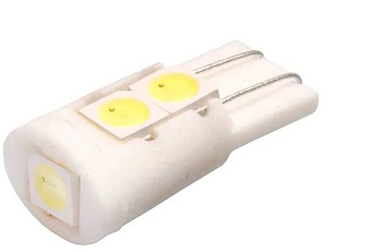 Автолампа диод T10 (W5W) 12V  5 SMD без цоколя 1-конт Белая SKYWAY К-Т 2 шт S08201122 