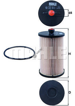 Фильтр топливный KX 222D \KX222D\КАТР\2E0127159\Knecht    (SAKURA. EF-31070) (MANN. PU816x)