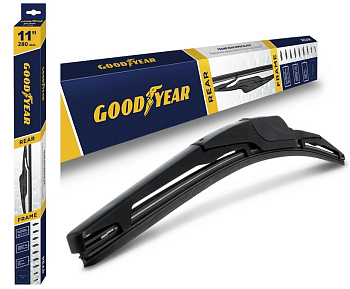 Щетка стеклоочистителя каркасная ЗАДНЯЯ GOODYEAR REAR FRAME 11"/28 см, 9 переходников GY000371