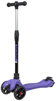 Самокат Novatrack RainBow, колеса 120х80, черный с фиолетовым 174509