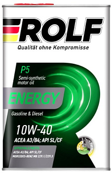 Rolf Energy 10W40 A3/B4 SL/CF 4л (металл) п/с