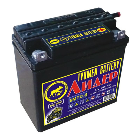 Аккумулятор Тюмень 6МТС-9Ah 12V Лидер  45А 140х77х135