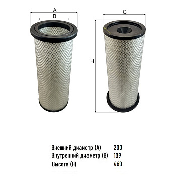 Фильтр воздушный AG 1158/1 ВСТАВКА\110906050V\GOODWILL    FAW  (EKOFIL. EKO-01.586/2)