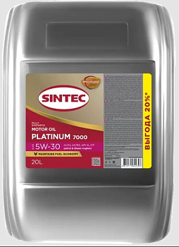 Sintec Platinum 7000 5W30 A5/B5 SL/CF 20л синт