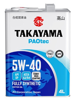 Takayama PAOtec 5W40 A3/B4 SP 4л (металл) синт