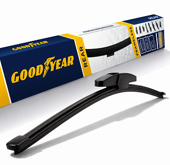 Щетка стеклоочистителя бескаркасная ЗАДНЯЯ GOODYEAR REAR FRAMELESS 14"/35 см, 8 переходников GY00049