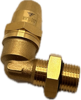 Фитинг латунный угловой M16x1,5мм D10x1мм, (C1.M16x1,5 D10x1)