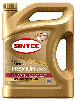 Sintec Premium 9000 5W40 A3/B4 SN/CF 4л синт