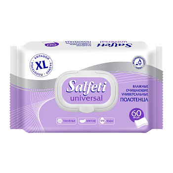 Влажные полотенца Salfeti №60 Universal антибакт. очищ. универсальные (72586)