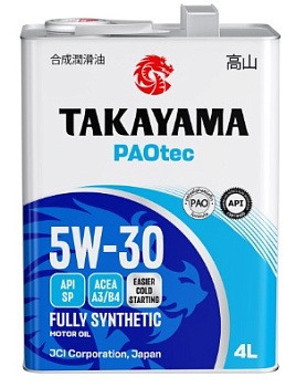 Takayama PAOtec 5W30 A3/B4 SP 4л (металл) синт