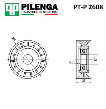 Шкив натяжителя ремня/ Pilenga PT-P 2608