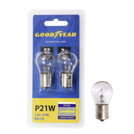 Лампа накаливания автомобильная Goodyear P21W 12V 21W BA15s (блистер: к-т 2шт.) GY012222