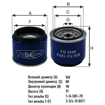 Фильтр топливный FG 2008 \20381204\GOODWILL    (SAKURA. SFC-190210)  (MANN. WK1020x)
