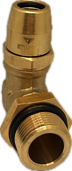 Фитинг латунный угловой M22x1,5мм D12x1,5мм, (C1.M22x1,5 D12x1,5)
