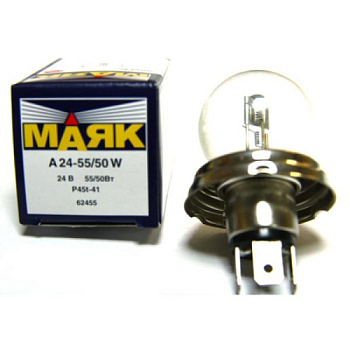 А24-55+50 1 шт (P45) автомобильная лампа  МАЯК 62455 ВИТРИНА