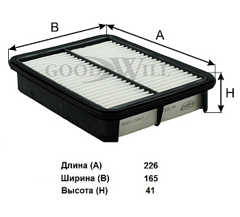 Фильтр воздушный AG 522 \1780111090\GOODWILL   TOYOTA COROLLA (92-) (VIC. A-176) (MANN. C2326)