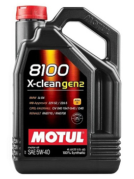 MOTUL 8100 X-Clean GEN2 5w40  SN, C3   4 л (масло синтетическое) 112119