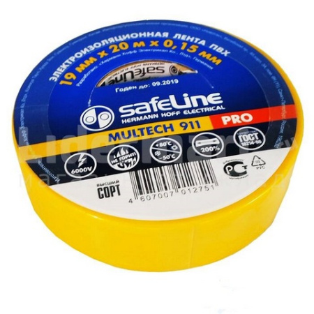 Изолента Safeline 19/25 желтая