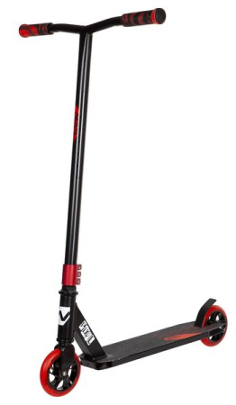 Самокат для детей NOVATRACK PIXEL BL колеса 120мм с алюм. обод. ЧЕРНО-КРАСНЫЙ 149644